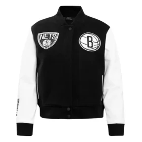 Women´s Brooklyn Nets Classic Wool & Leather Varsity Jacket