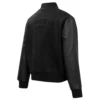 Women´s Brooklyn Nets Triple Black Wool Varsity Jacket