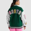 X Roots Green/White Wool & Leather Varsity Jacket