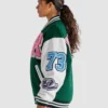 X Roots Green/White Wool & Leather Varsity Jacket