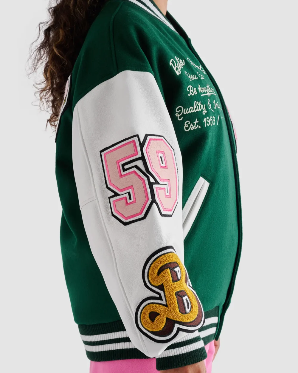 X Roots Green/White Wool & Leather Varsity Jacket