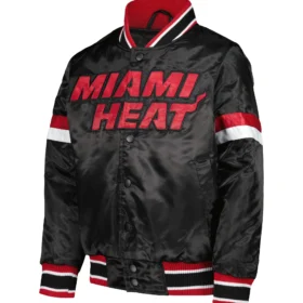 Miami Heat Starter Youth Home Game Black Satin Varsity Jacket