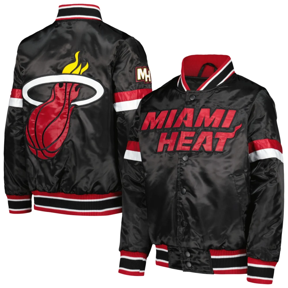 Miami Heat Starter Youth Home Game Satin Varsity Jacket