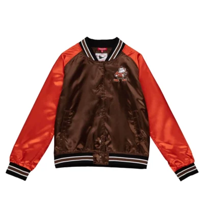 2.0 Cleveland Browns Women’s Brown & Orange Varsity Jacket