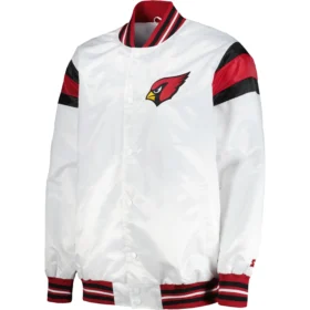 Arizona Cardinals Starter Vintage Satin Varsity White Jacket