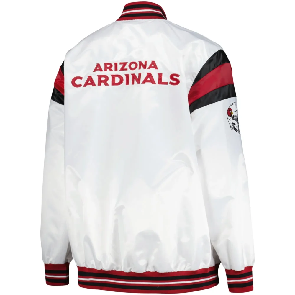 Arizona Cardinals Starter Vintage Satin Varsity White Jacket