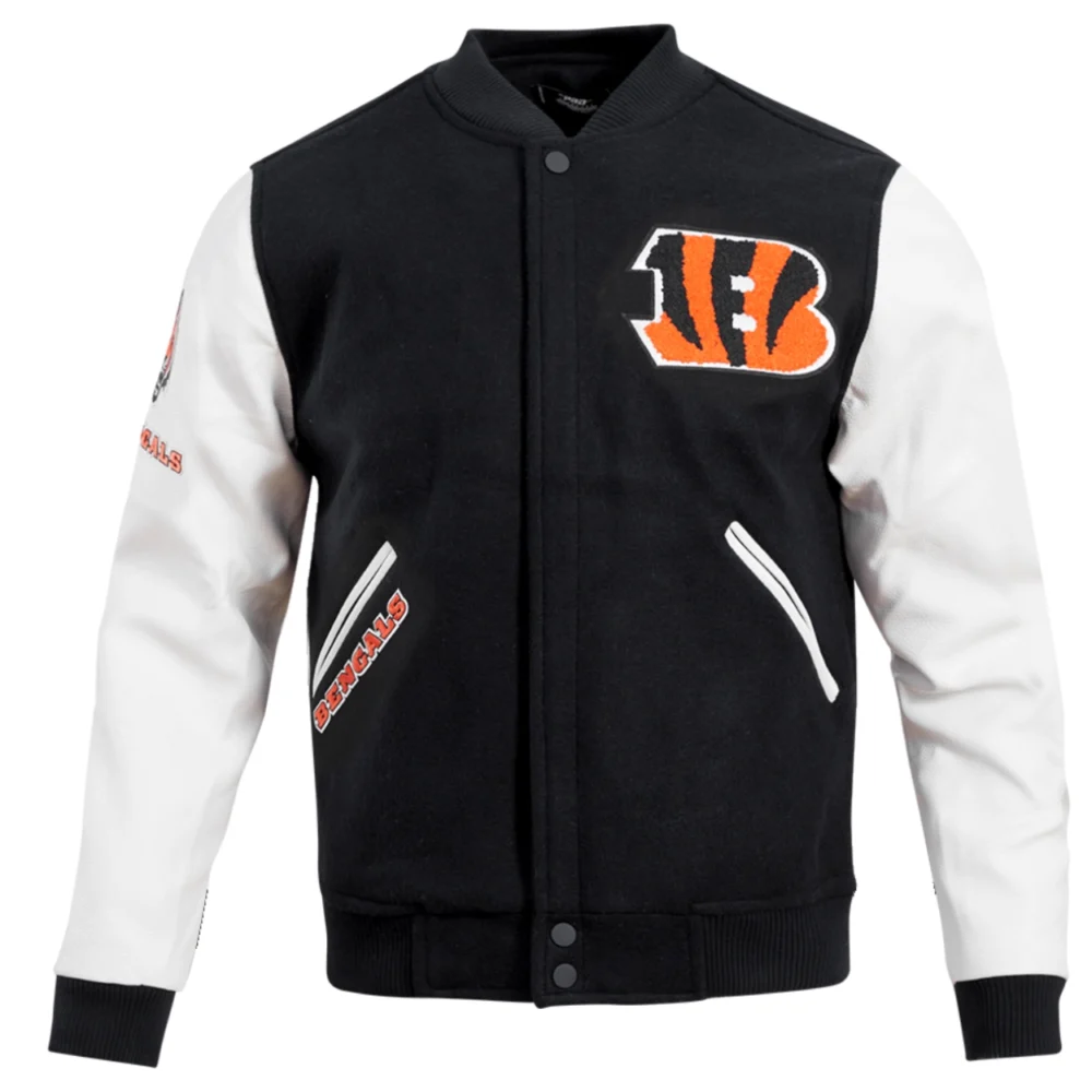 Cincinnati Bengals Classic Rib Wool & leather Varsity Jacket