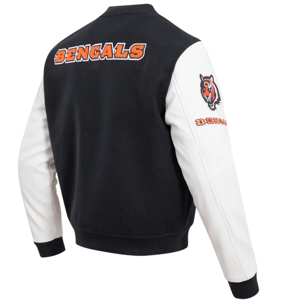 Cincinnati Bengals Classic Rib Wool & leather Varsity Jacket