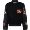 Cincinnati Bengals Jeff Hamilton Wool & Leather Varsity Jacket