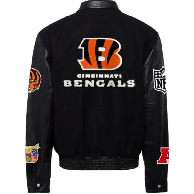 Cincinnati Bengals Jeff Hamilton Wool & Leather Varsity Jacket