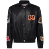 Cincinnati Bengals Jeff Hamilton Leather Varsity Jacket