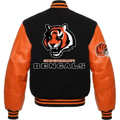 Cincinnati Bengals Letterman Wool & Leather Varsity Jacket