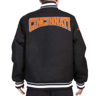 Cincinnati Bengals Rib Knitted Wool Varsity Jacket