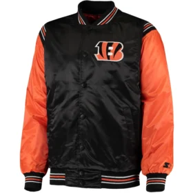 Cincinnati Bengals Starter Enforcer Satin Varsity Jacket