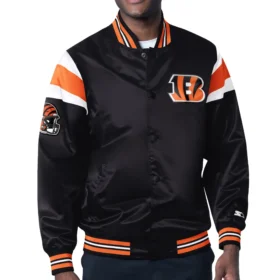 Cincinnati Bengals Starter Full-Snap Satin Varsity Jacket