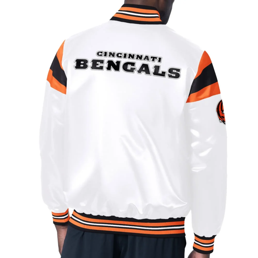 Cincinnati Bengals Starter Satin Varsity White Jacket