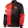 Cleveland Browns Classic Rib Knitted Satin Varsity Jacket