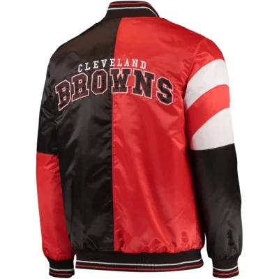 Cleveland Browns Classic Rib Knitted Satin Varsity Jacket