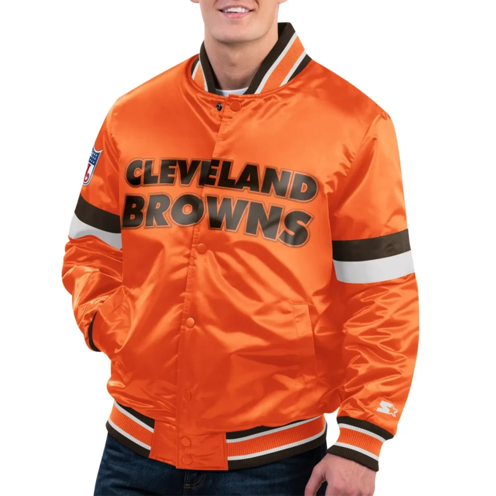 Cleveland Browns Starter Gridiron Classics Satin Varsity Jacket