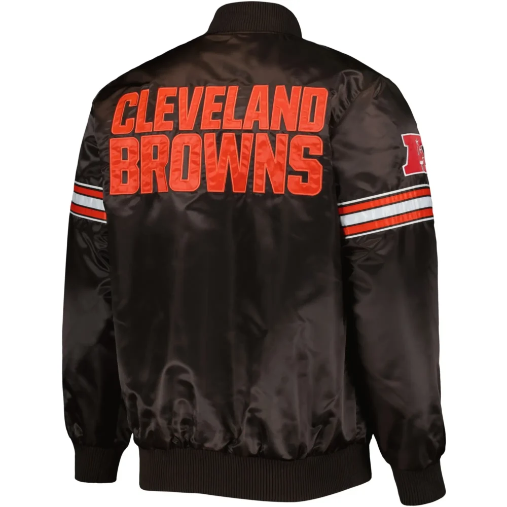 Cleveland Browns Starter The Pick and Roll Satin Varsity Jacket