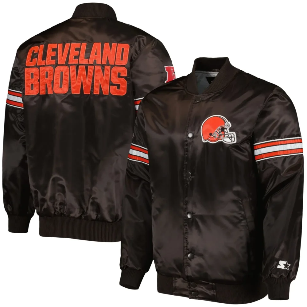 Cleveland Browns Starter The Pick and Roll Satin Varsity Jacket