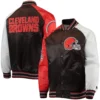 Cleveland Browns Starter The Reliever Satin Varsity Jacket