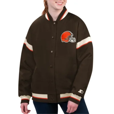 Cleveland Browns Starter Tournament Satin Varsity Jacket