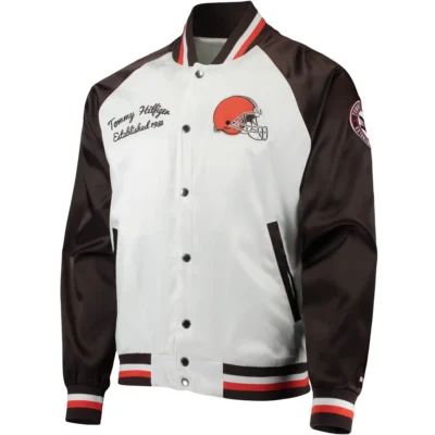 Cleveland Browns Tommy Hilfiger Satin Varsity Jacket