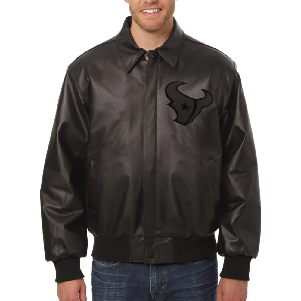 Houston Texans Bomber Leather Varsity Jacket