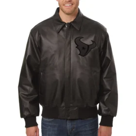 Houston Texans Bomber Leather Varsity Jacket