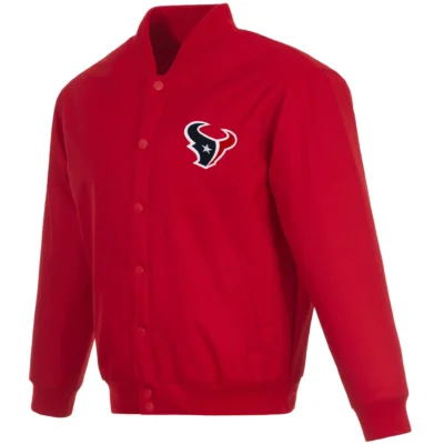 Houston Texans Classic Rib Knitted Satin Varsity Jacket