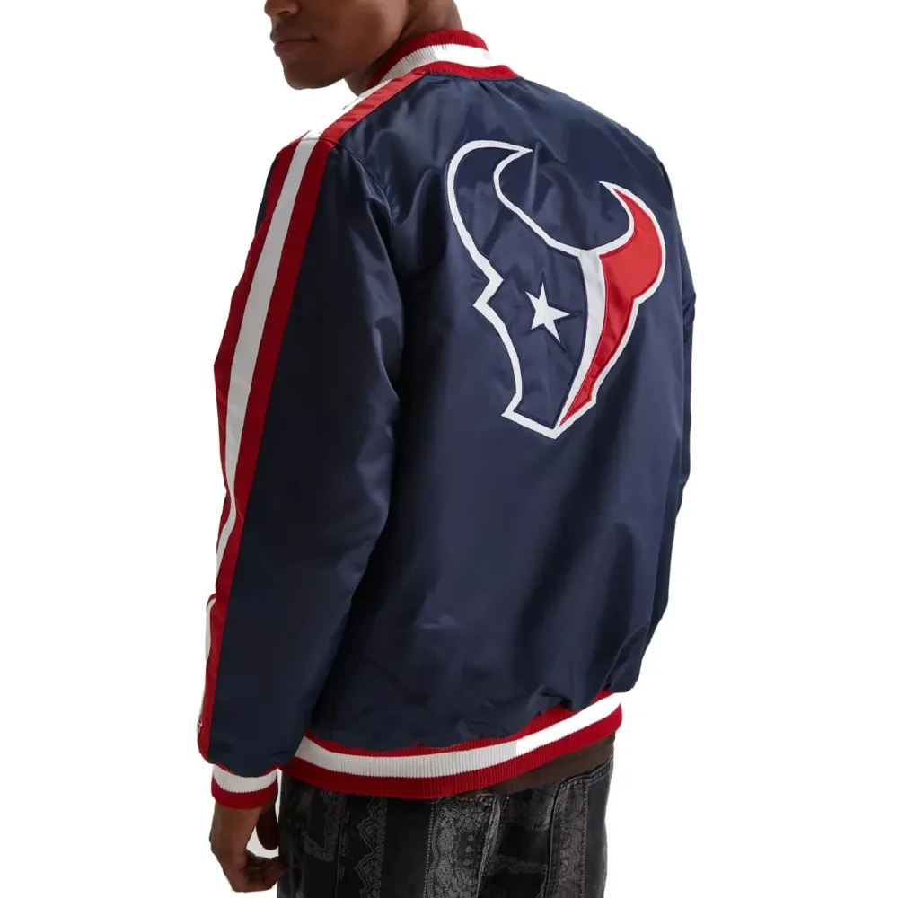 Houston Texans Classic Rib Knitted Satin Varsity Jacket