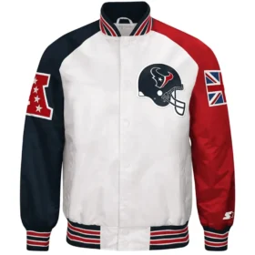 Houston Texans Classic Rib Starter Satin Varsity Jacket