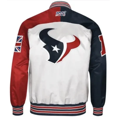 Houston Texans Classic Rib Starter Satin Varsity Jacket