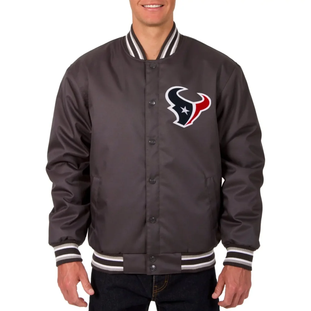 Houston Texans Classic Ribbed Satin Varsity Jacket