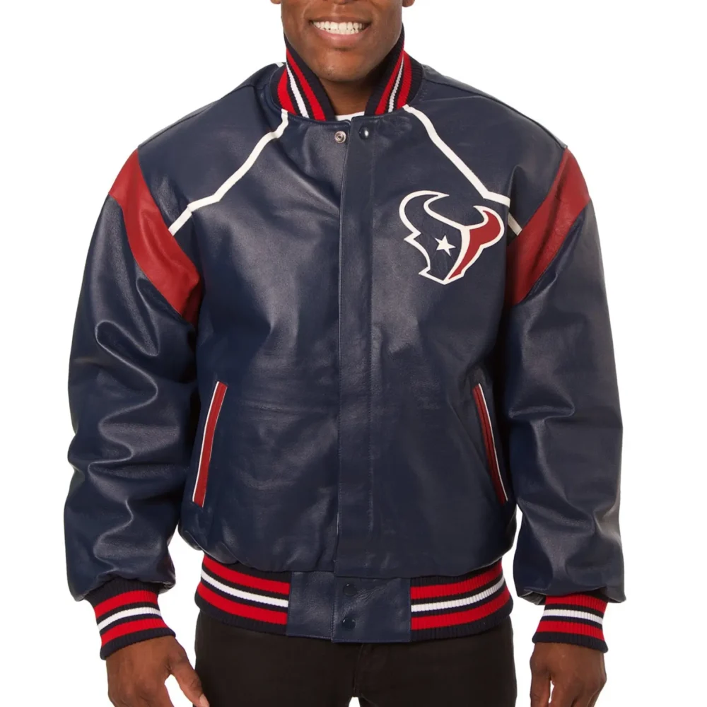 Houston Texans Football Team Players Leather Varsity Jacket