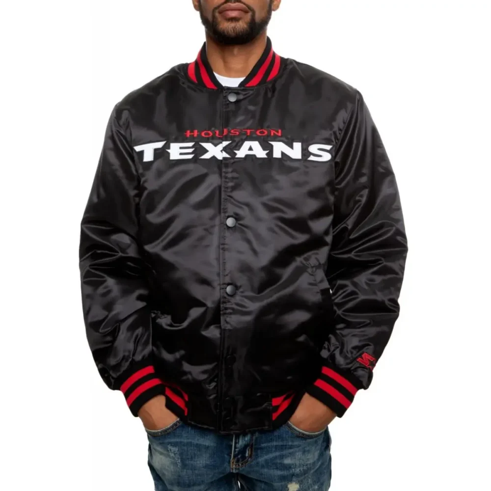 Houston Texans Football Team Players Satin Varsity Jacket