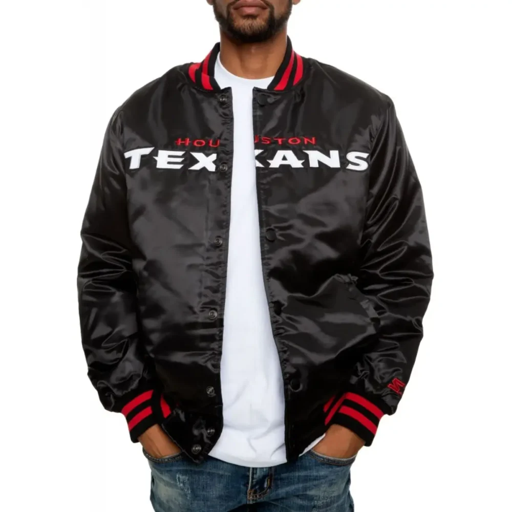 Houston Texans Football Team Players Satin Varsity Jacket