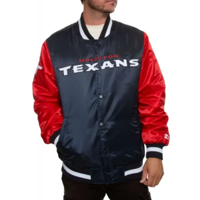 Houston Texans Football Team Players Satin Varsity Jacket