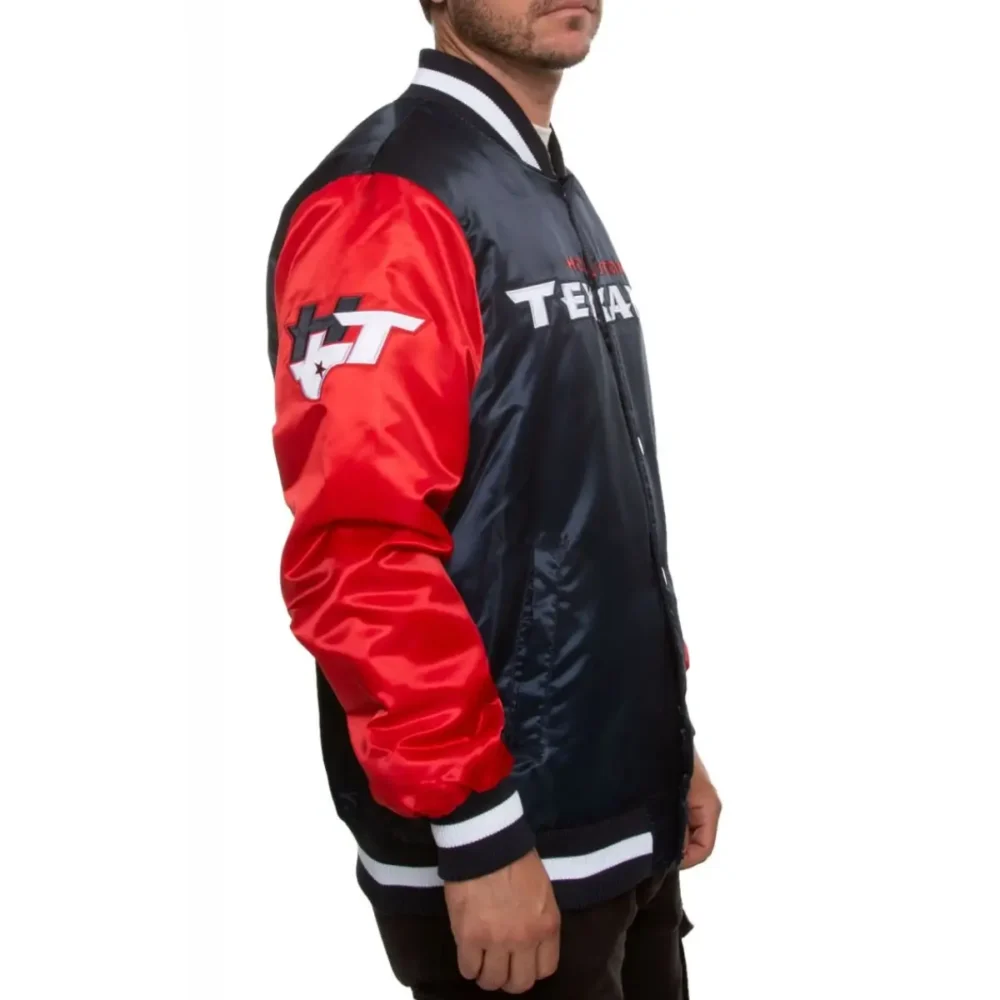 Houston Texans Football Team Players Satin Varsity Jacket