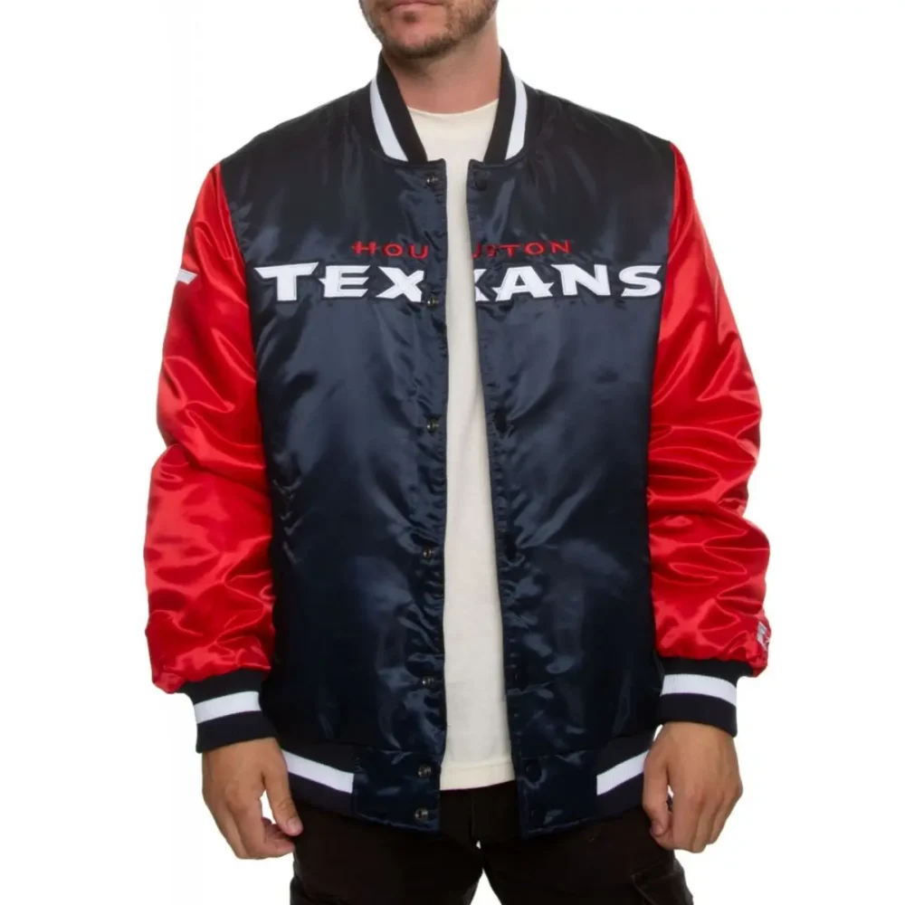 Houston Texans Football Team Players Satin Varsity Jacket