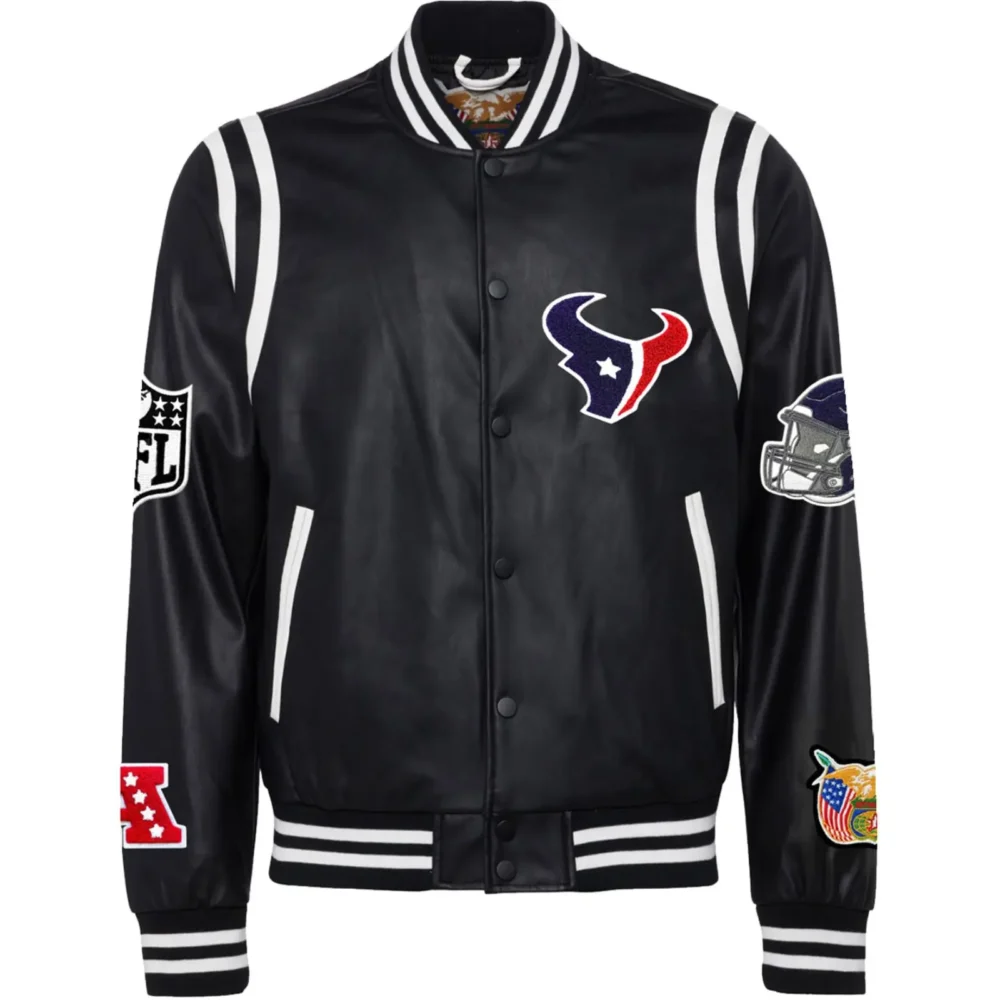 Houston Texans Jeff Hamilton Leather Varsity Jacket