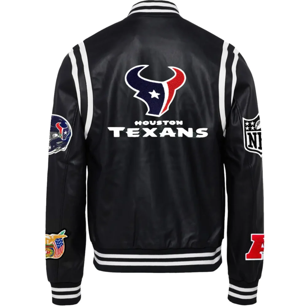 Houston Texans Jeff Hamilton Leather Varsity Jacket