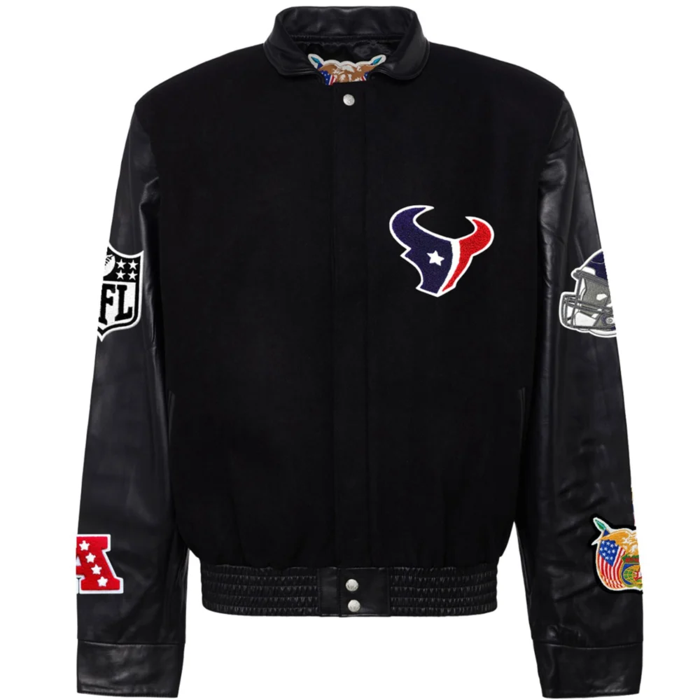 Houston Texans Jeff Hamilton Wool & Leather Varsity Jacket