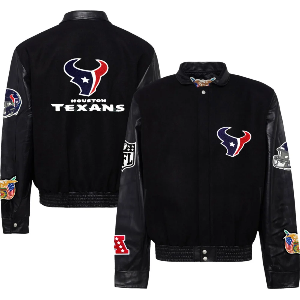 Houston Texans Jeff Hamilton Wool & Leather Varsity Jacket