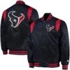 Houston Texans Prime Time Twill Satin Varsity Jacket