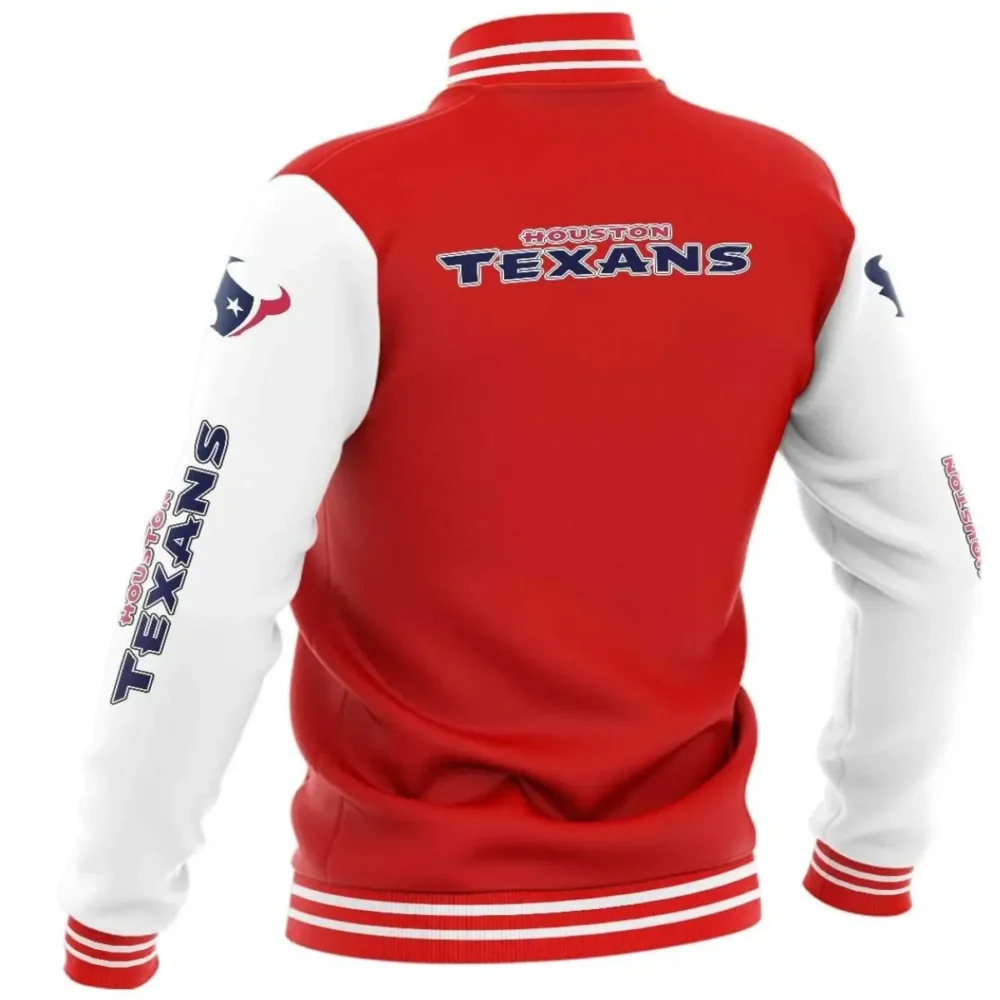 Houston Texans Satin Varsity Jacket Red & White