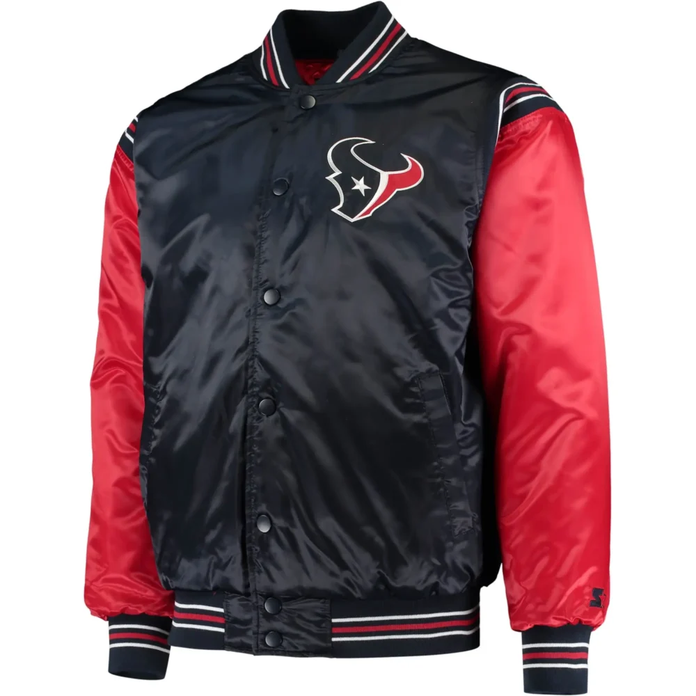 Houston Texans Starter Enforcer Satin Varsity Jacket