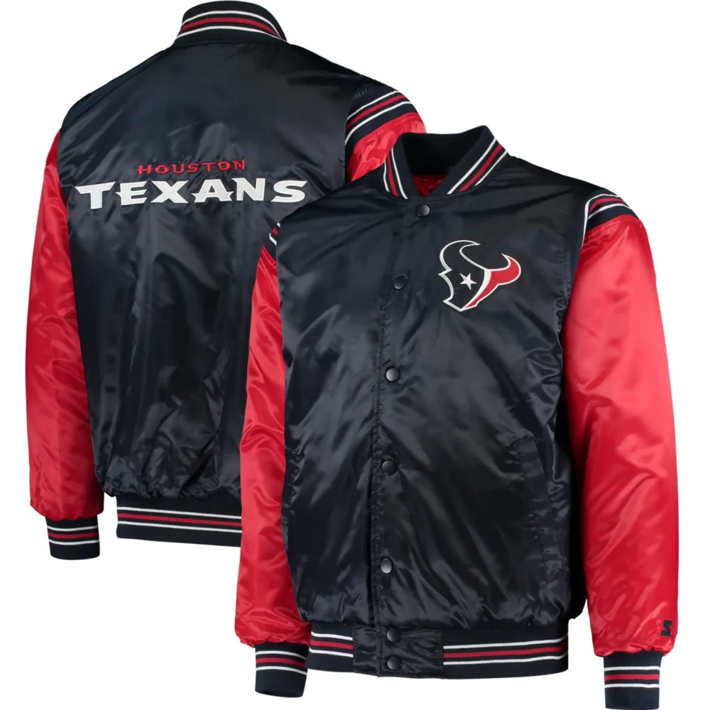 Houston Texans Starter Enforcer Satin Varsity Jacket