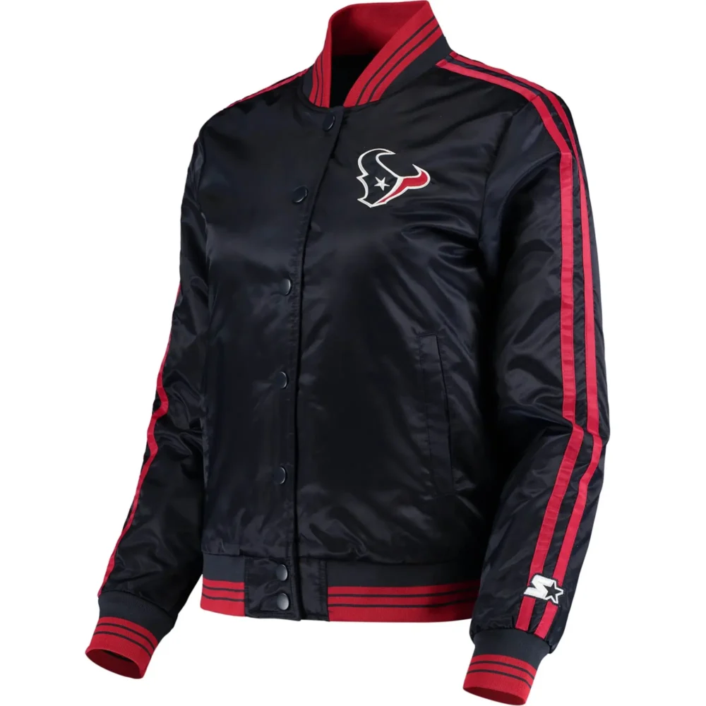 Houston Texans Starter Navy Satin Varsity Jacket